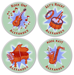 Name Doodles - Personalized Melamine Plates (Jazzy 4 Plate Set) (JZ-P4)